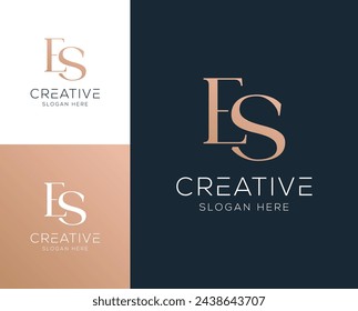 Initial letter ES SE logo design vector illustration