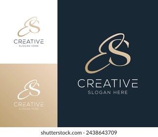 Initial letter ES SE logo design vector illustration