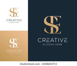 Initial letter ES SE logo design vector illustration