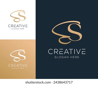 Initial letter ES SE logo design vector illustration