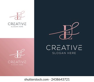 Initial letter ES SE logo design vector illustration