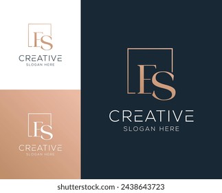 Initial letter ES SE logo design vector illustration