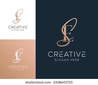 Initial letter ES SE logo design vector illustration