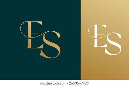 Initial letter ES SE logo design vector illustration for couple, wedding, and business