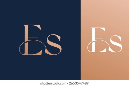 Letra inicial ES SE logotipo design vetor ilustração para casal, casamento e negócios