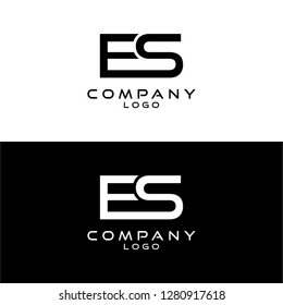 initial letter es, se logotype company name design template vector