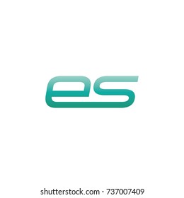initial letter es thin logo design
