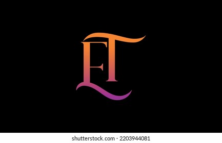 Initial Letter ET Logo. ET Stock Letter Logo design.