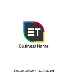 Initial Letter ET Logo Template Design