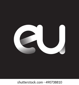 Initial Letter eu Linked Circle Lowercase Logo Black & White