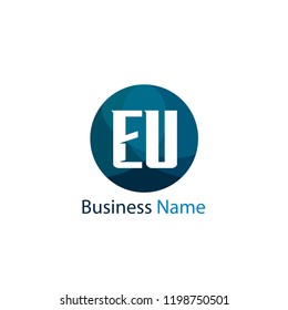 Initial Letter EU Logo Template Design