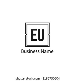 Initial Letter EU Logo Template Design