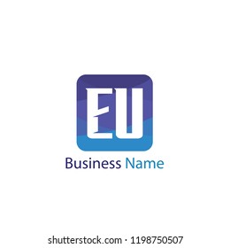 Initial Letter EU Logo Template Design