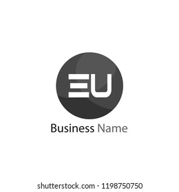 Initial Letter EU Logo Template Design