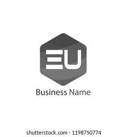 Initial Letter EU Logo Template Design