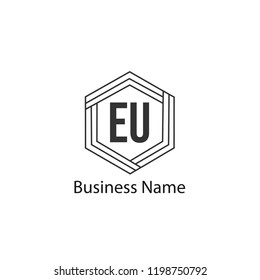 Initial Letter EU Logo Template Design