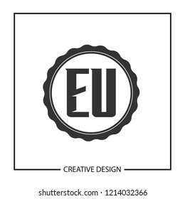 Initial Letter EU Logo Template Design