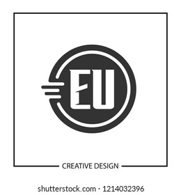Initial Letter EU Logo Template Design