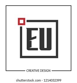 Initial Letter EU Logo Template Design