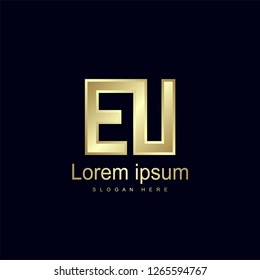 Initial Letter EU Logo Template Vector Design