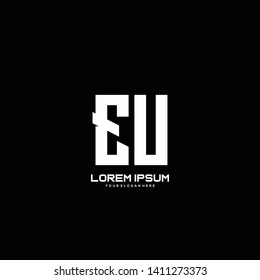 Initial letter EU minimalist art logo vector