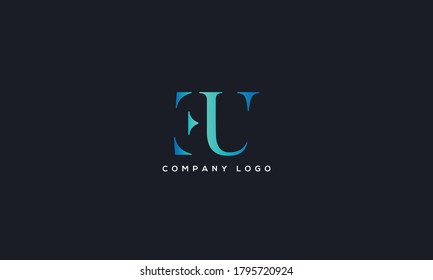 Letra inicial Plantilla vectorial de diseño con logotipo UE o UE. Resumen creativo Ilustración del vector de diseño del logotipo HA