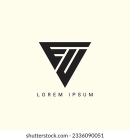Initial Letter EU or UE Logo. Monogram Linear Rounded Style isolated on White and Blue Background. Usable for Business, Branding and Technology Logos. Flat Vector
