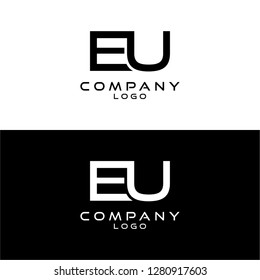 initial letter eu, ue logotype company name design template vector