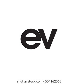 Initial letter EV black white logo