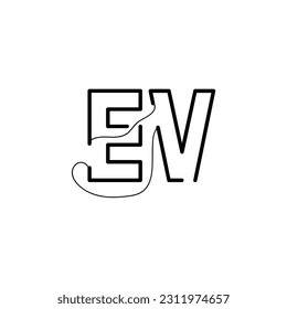 Initial letter EV logo design