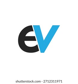 Diseño inicial del icono del logotipo de la letra EV