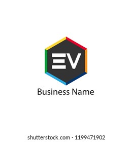 Initial Letter EV Logo Template Design