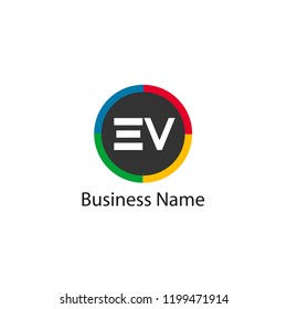 Initial Letter EV Logo Template Design