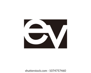 Initial letter ev lowercase logo black and white