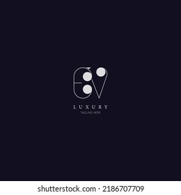 Initial letter ev vintage minimal vector icon