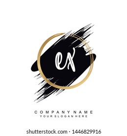 Initial letter EW beautiful handwriting logo vector template
