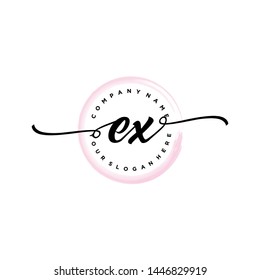 Initial letter EW beautiful handwriting logo vector template