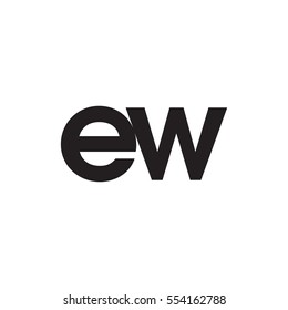 Initial letter EW black white logo
