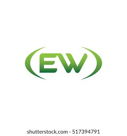 initial letter EW brackets uppercase logo green element template
