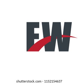 Initial Letter EW FW Overlapping Design Logo