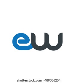 Initial Letter EW Linked Circle Lowercase Logo Design Template Elements