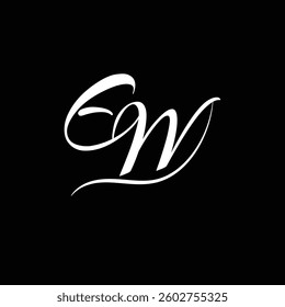 Initial letter EW logo design