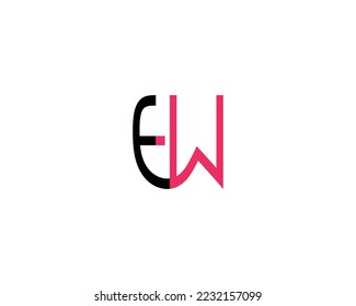 initial letter EW logo template vector