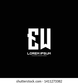 Initial letter EW minimalist art logo vector