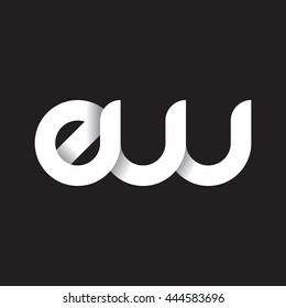 initial letter ew modern linked circle round lowercase logo white black