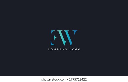 Initial Letter EW or WE Logo Design vector Template. Creative Abstract EW Logo Design Vector Illustration