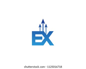 Initial Letter EX Arrow Chart Finance Business