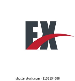 Initial Letter EX FX Overlapping Design Logo