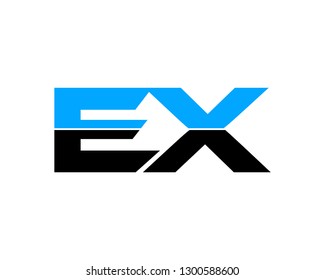 Initial letter EX logo template design