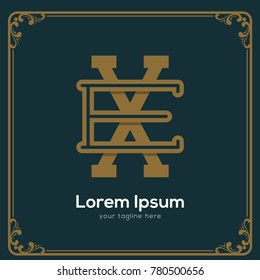 Initial letter EX logotype company name. Vector for company name.